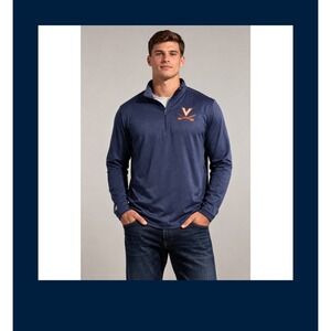 Men's University of Virginia Cavaliers Quarter Zip Pullover Navy Size Large